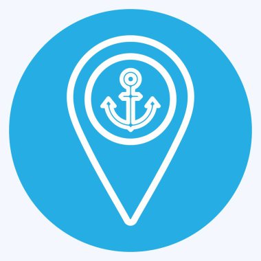 Simge Sevkiyat Konumu - Mavi Gözler Biçimi - Basit illüstrasyon, Düzenlenebilir vuruş, Tasarım şablonu vektörü, baskılar, posterler, reklamlar, duyurular, bilgi grafikleri vs..