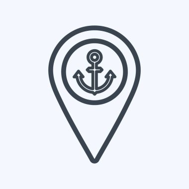 Simge Sevkiyat Konumu - Satır Biçimi - Basit illüstrasyon, Düzenlenebilir vuruş, Tasarım şablonu vektörü, baskılar, posterler, reklamlar, duyurular, bilgi grafikleri vs..