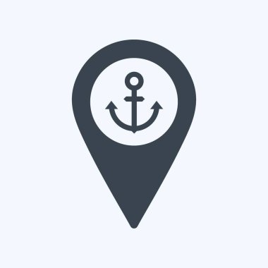 Simge Sevkiyat Konumu - Glyph Biçimi - Basit illüstrasyon, Düzenlenebilir vuruş, Tasarım şablonu vektörü, baskılar, posterler, reklamlar, duyurular, bilgi grafikleri vs..