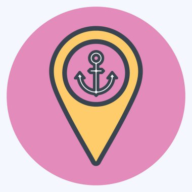 Simge Sevkiyat Konumu - Renk Eşleştirme Biçimi - Basit illüstrasyon, Düzenlenebilir vuruş, Tasarım şablonu vektörü, baskılar, posterler, reklamlar, duyurular, bilgi grafikleri, vs..