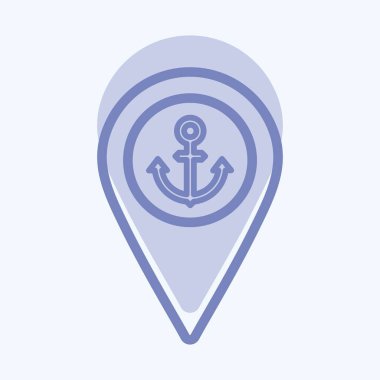 Simge Sevkiyat Konumu - İki Ton Biçimi - Basit illüstrasyon, Düzenlenebilir vuruş, Tasarım şablonu vektörü, baskılar, posterler, reklamlar, duyurular, bilgi grafikleri, vs..