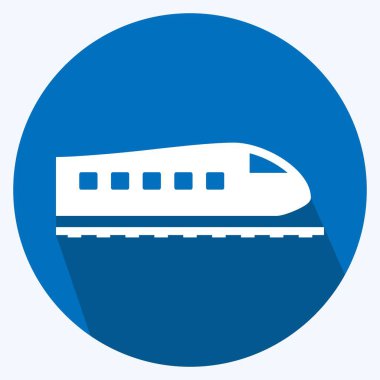 Simge Trenleri - Uzun Gölge Biçimi - Basit illüstrasyon, Düzenlenebilir vuruş, Tasarım şablonu vektörü, baskılar, posterler, reklamlar, duyurular, bilgi grafikleri vs..