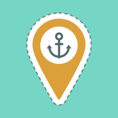 Etiket Sevkiyat Konumu - Satır Kesimi - Basit illüstrasyon, Düzenlenebilir vuruş, Tasarım şablonu vektörü, baskılar, posterler, reklamlar, duyurular, bilgi grafikleri vs..