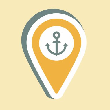 Çıkartma Nakliyat Konumu - Basit illüstrasyon, Düzenlenebilir vuruş, Tasarım şablonu vektörü, Yazdırma, poster, reklam, duyurular, bilgi grafikleri vs..