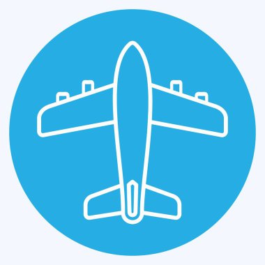 Simge Uçağı - Mavi Göz Biçimi - Basit illüstrasyon, Düzenlenebilir vuruş, Tasarım şablonu vektörü, baskılar, posterler, reklamlar, duyurular, bilgi grafikleri, vs..