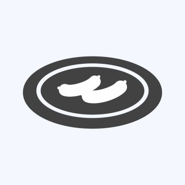 Simge Haşlanmış Sosisler - Kabartma Biçimi - Basit illüstrasyon, Düzenlenebilir vuruş, Tasarım şablonu vektörü, baskılar, posterler, reklamlar, duyurular, bilgi grafikleri, vs..