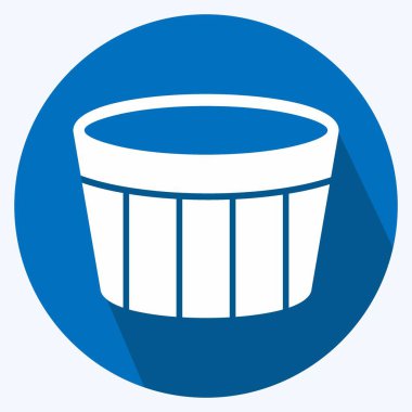 Simge Creme Brulee - Uzun Gölge Biçimi - Basit illüstrasyon, Düzenlenebilir vuruş, Tasarım şablonu vektörü, baskılar, posterler, reklamlar, duyurular, bilgi grafikleri vs..