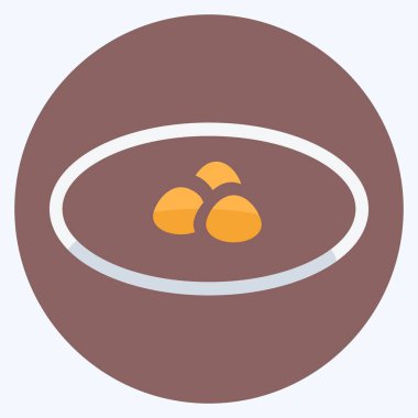 Simge Dökme Çorbası - Düz Biçim - Basit illüstrasyon, Düzenlenebilir vuruş, Tasarım şablonu vektörü, baskılar, posterler, reklamlar, duyurular, bilgi grafikleri vs..