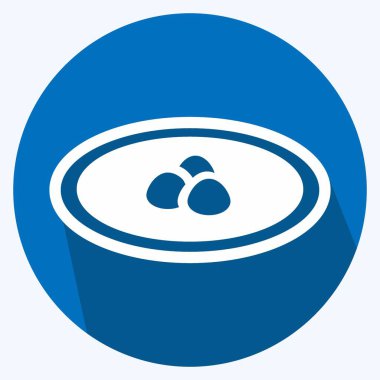 Simge Hamur Çorbası - Uzun Gölge Biçimi - Basit illüstrasyon, Düzenlenebilir vuruş, Tasarım şablonu vektörü, baskılar, posterler, reklamlar, duyurular, bilgi grafikleri, vs..