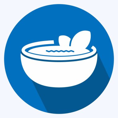 Simge Gazpacho - Uzun Gölge Biçimi - Basit illüstrasyon, Düzenlenebilir vuruş, Tasarım şablonu vektörü, baskılar, posterler, reklamlar, duyurular, bilgi grafikleri, vs..