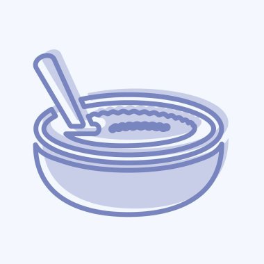 Simge Pirinç Pudingi - İki Ton Biçimi - Basit illüstrasyon, Düzenlenebilir vuruş, Tasarım şablonu vektörü, baskılar, posterler, reklamlar, duyurular, bilgi grafikleri vs..