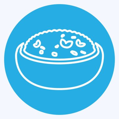 Simge Risotto - Mavi Gözler Biçimi - Basit illüstrasyon, Düzenlenebilir vuruş, Tasarım şablonu vektörü, baskılar, posterler, reklamlar, duyurular, bilgi grafikleri vs..