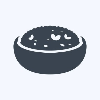 Simge Risotto - Glyph Stili - Basit illüstrasyon, Düzenlenebilir vuruş, Tasarım şablonu vektörü, baskılar, posterler, reklamlar, duyurular, bilgi grafikleri vs..