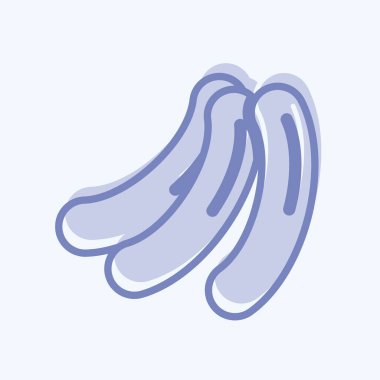 Simge Sosisleri - İki Ton Biçimi - Basit illüstrasyon, Düzenlenebilir vuruş, Tasarım şablonu vektörü, baskılar, posterler, reklamlar, duyurular, bilgi grafikleri vs..