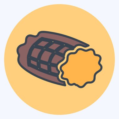Simge Tütsülenmiş Jambon - Renk Eşleştirme Biçimi - Basit illüstrasyon, Düzenlenebilir vuruş, Tasarım şablonu vektörü, baskılar, posterler, reklamlar, duyurular, bilgi grafikleri, vs..
