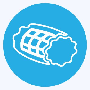 Simge Tütsülenmiş Jambon - Mavi Gözler Biçimi - Basit illüstrasyon, Düzenlenebilir vuruş, Tasarım şablonu vektörü, baskılar, posterler, reklamlar, duyurular, bilgi grafikleri vs..