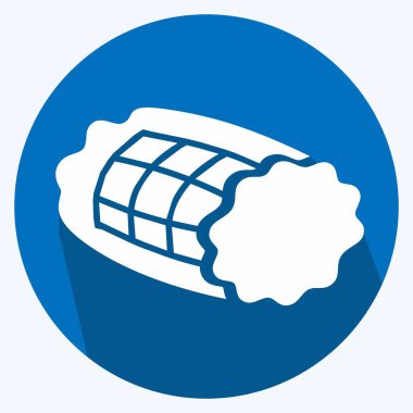 Simge Tütsülenmiş Jambon - Uzun Gölge Biçimi - Basit illüstrasyon, Düzenlenebilir vuruş, Tasarım şablonu vektörü, baskılar, posterler, reklamlar, duyurular, bilgi grafikleri vs..