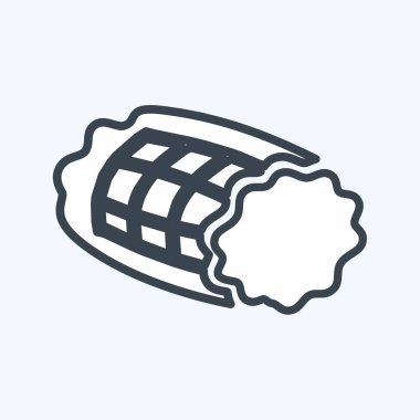 Simge Tütsülenmiş Jambon - Satır Biçimi - Basit illüstrasyon, Düzenlenebilir vuruş, Tasarım şablonu vektörü, baskılar, posterler, reklamlar, duyurular, bilgi grafikleri vs..