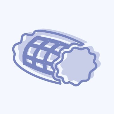 Simge Tütsülenmiş Jambon - İki Ton Biçimi - Basit illüstrasyon, Düzenlenebilir vuruş, Tasarım şablonu vektörü, baskılar, posterler, reklamlar, duyurular, bilgi grafikleri vs..