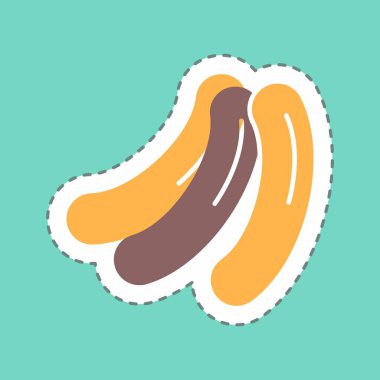 Çıkartma Sosisleri - Satır Kesimi - Basit illüstrasyon, düzenlenebilir vuruş, tasarım şablonu vektörü, baskılar, posterler, reklamlar, duyurular, bilgi grafikleri vs..