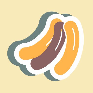 Çıkartma Sosisleri - Basit illüstrasyon, düzenlenebilir felç, tasarım şablonu vektörü, baskılar, posterler, reklamlar, duyurular, bilgi grafikleri vs..