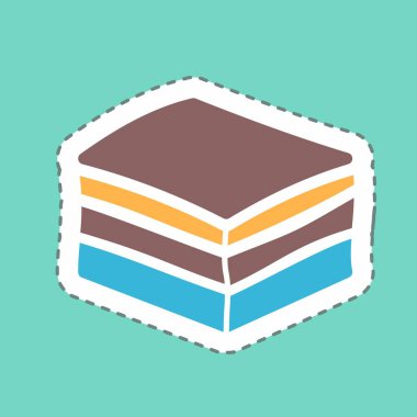 Etiket Tiramisu - Basit illüstrasyon, düzenlenebilir vuruş, tasarım şablonu vektörü, baskılar, posterler, reklamlar, duyurular, bilgi grafikleri vs..