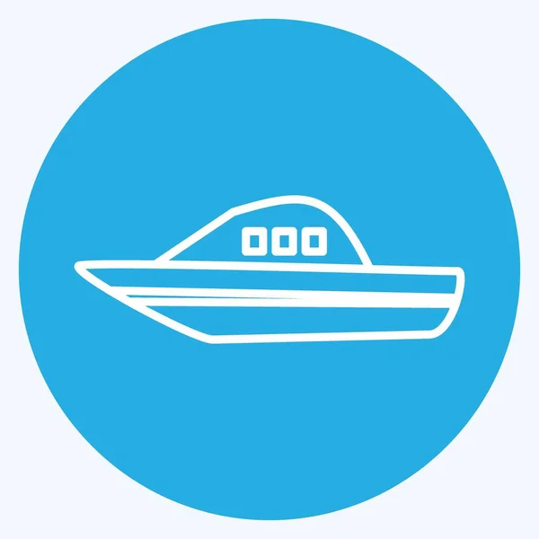 Icoon Boot Blauwe Ogen Stijl Eenvoudige Illustratie Bewerkbare Slag Ontwerp — Stockvector