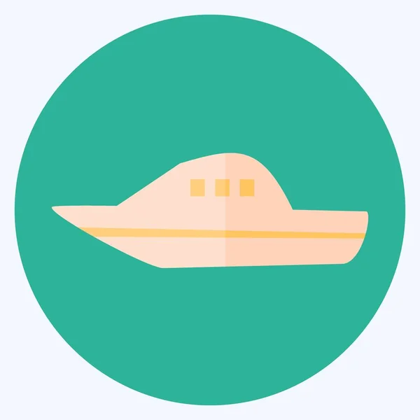 Icon Boat Flat Style Απλή Απεικόνιση Επεξεργάσιμο Εγκεφαλικό Επεισόδιο Σχεδιασμός — Διανυσματικό Αρχείο