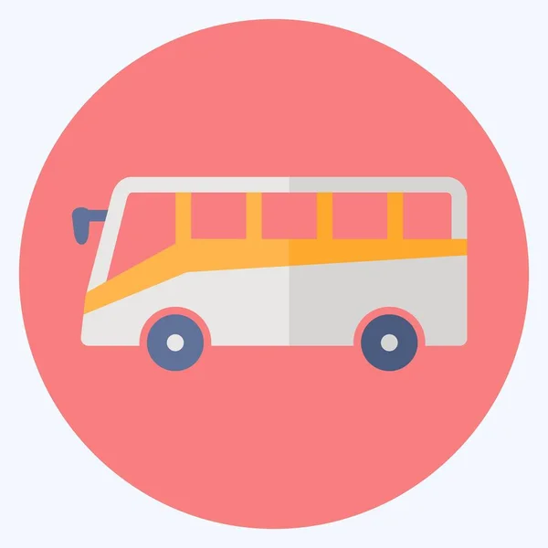 Icon Bus Flat Style Simple Illustration Editable Stroke Design Template — Stock Vector