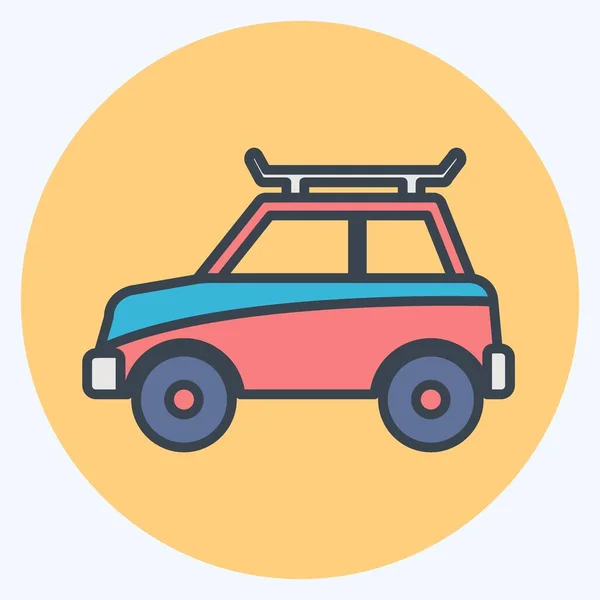Εικονίδιο Αυτοκινήτου Χρώμα Mate Style Απλή Απεικόνιση Επεξεργάσιμο Εγκεφαλικό Επεισόδιο — Διανυσματικό Αρχείο