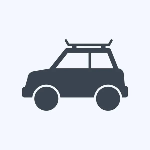 Icono Coches Estilo Glifo Ilustración Simple Carrera Editable Diseño Vectores — Vector de stock