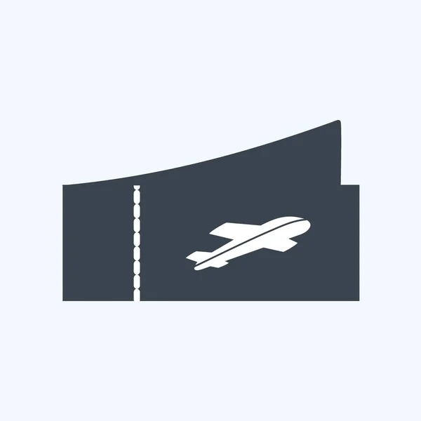 Icon Plane Tickets Glyph Style Einfache Illustration Editierbarer Strich Design — Stockvektor