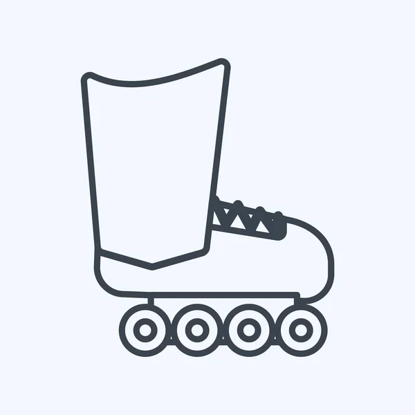 Icon Skates Line Style Jednoduchá Ilustrace Upravitelný Tah Design Šablony — Stockový vektor