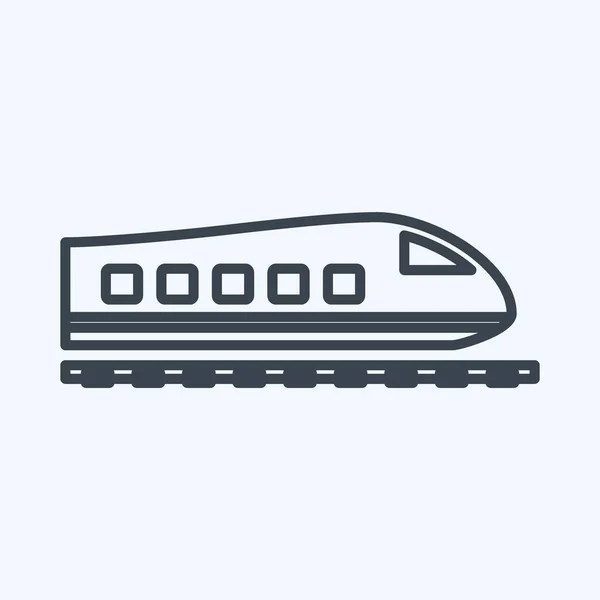 Trenes Iconos Color Mate Style Ilustración Simple Carrera Editable Diseño — Vector de stock