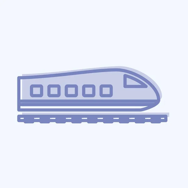 Treni Icona Stile Bicolore Illustrazione Semplice Ictus Modificabile Vettore Modello — Vettoriale Stock