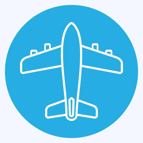 Icono Aeroplano Blue Eyes Style Ilustración Simple Carrera Editable Diseño — Archivo Imágenes Vectoriales