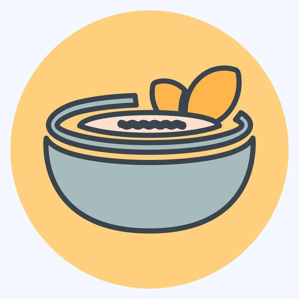 Icon Gazpacho Color Mate Style Simple Illustration Editable Stroke Design — 스톡 벡터