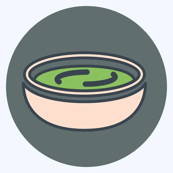 Icono Salsa Verde Color Mate Style Ilustración Simple Carrera Editable — Archivo Imágenes Vectoriales