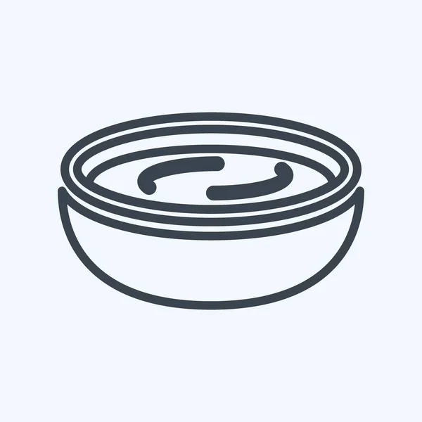 Icon Green Sauce Linienstil Einfache Illustration Editierbarer Strich Designvorlagenvektor Gut — Stockvektor