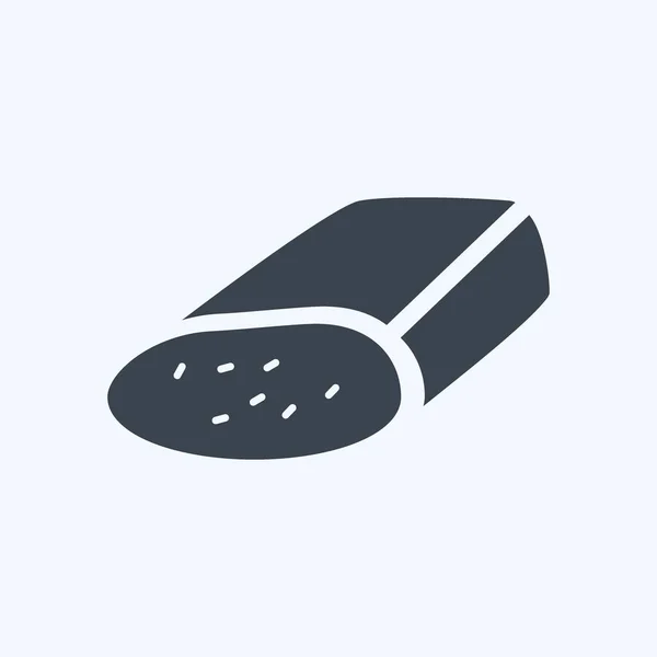 Icon Hand Cheese Glyph Style Simple Illustration Editable Stroke Design — 스톡 벡터