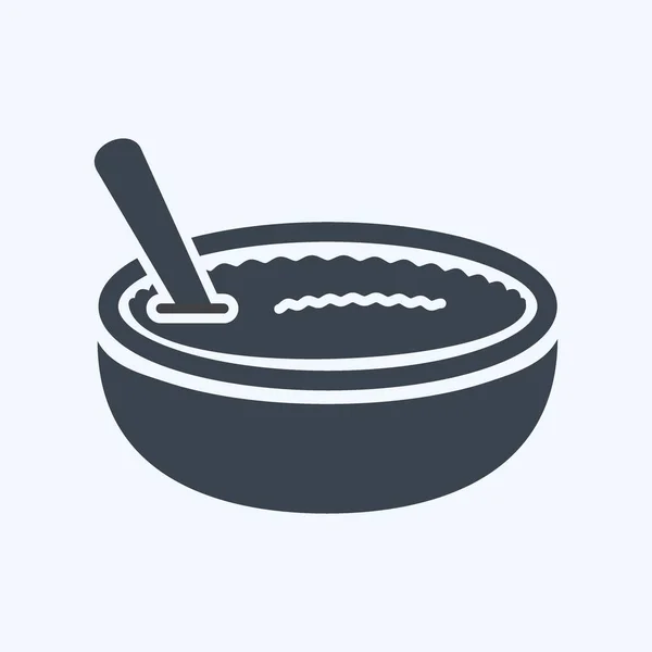 Icon Rice Puding Glyph Stílus Egyszerű Illusztráció Szerkeszthető Stroke Design — Stock Vector