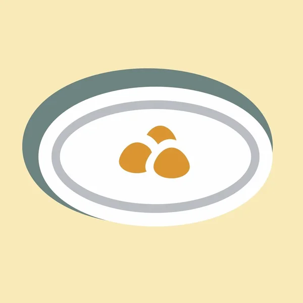 Sticker Dumpling Soup Простая Иллюстрация Редактируемый Штрих Вектор Шаблонов Дизайна — стоковый вектор