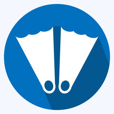 Simge Finleri - Uzun Gölge Biçimi - Basit illüstrasyon, Düzenlenebilir vuruş, Tasarım şablonu vektörü, baskılar, posterler, reklamlar, duyurular, bilgi grafikleri vs..