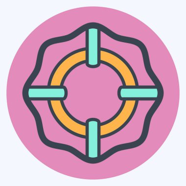 Simge Yaşam Tüp - Renk Eşleştirme Biçimi - Basit illüstrasyon, Düzenlenebilir vuruş, Tasarım şablonu vektörü, baskılar, posterler, reklamlar, duyurular, bilgi grafikleri vs..