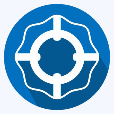 Simge Yaşam Tüp - Uzun Gölge Biçimi - Basit illüstrasyon, Düzenlenebilir vuruş, Tasarım şablonu vektörü, baskılar, posterler, reklamlar, duyurular, bilgi grafikleri vs..