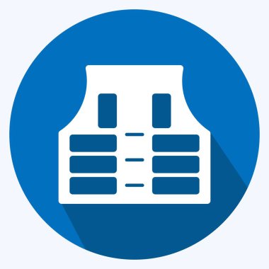 Simge Yelekleri - Uzun Gölge Biçimi - Basit illüstrasyon, Düzenlenebilir vuruş, Tasarım şablonu vektörü, baskılar, posterler, reklamlar, duyurular, bilgi grafikleri vs..