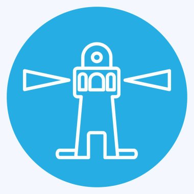 Simge Feneri I - Mavi Gözler Biçimi - Basit illüstrasyon, Düzenlenebilir vuruş, Tasarım şablonu vektörü, baskılar, posterler, reklamlar, duyurular, bilgi grafikleri vs..