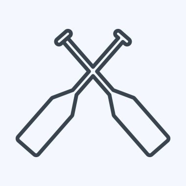 Simge Oars - Satır Biçimi - Basit illüstrasyon, Düzenlenebilir vuruş, Tasarım şablon vektörü, baskılar, posterler, reklamlar, duyurular, bilgi grafikleri vs..