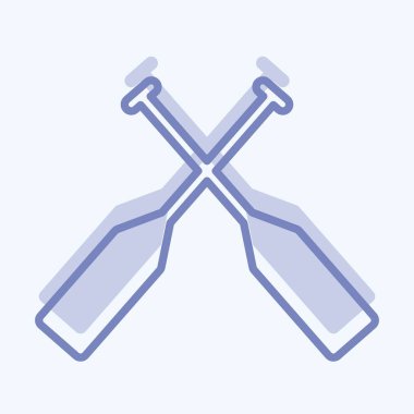 Simge Oarları - İki Ton Biçimi - Basit illüstrasyon, Düzenlenebilir vuruş, Tasarım şablonu vektörü, baskılar, posterler, reklamlar, duyurular, bilgi grafikleri vs..