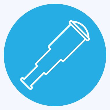 Simge Teleskobu - Mavi Gözler Biçimi - Basit illüstrasyon, Düzenlenebilir vuruş, Tasarım şablonu vektörü, baskılar, posterler, reklamlar, duyurular, bilgi grafikleri vs..